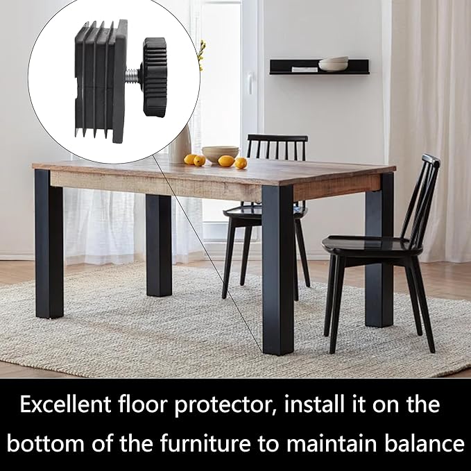 8Pcs Adjustable Leveling Feet 50 x 50mm Square Insert Kit Furniture Glide
