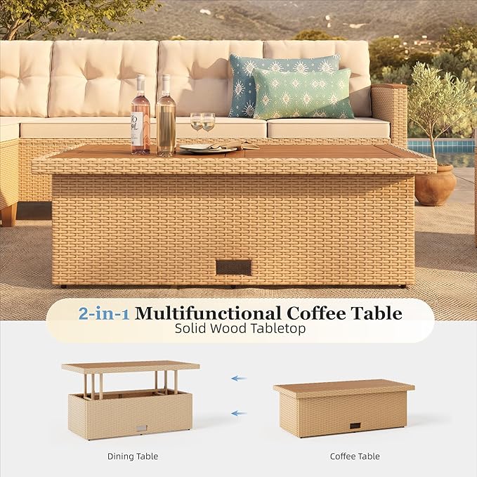 HERA'S HOUSE Patio Furniture Set, 8 Piece Wicker Outdoor Patio Conversation Set