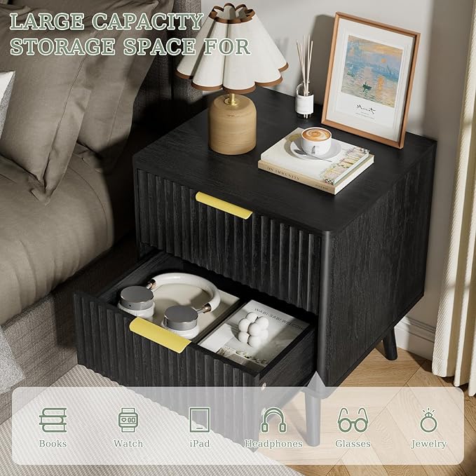 LYNSOM 3 Pieces King Bedroom Set, Floating Bed Frame