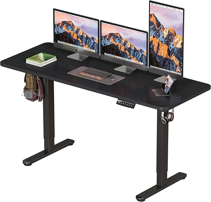 BIZUM Electric Standing Desk 63 x 24 Inch Computer Desk-Gaming Desk Black Home