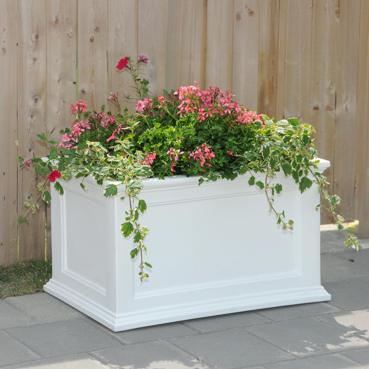 Mayne 5826W 5826-W Fairfield 20x36 Planter, 20 by 36-Inch, White
