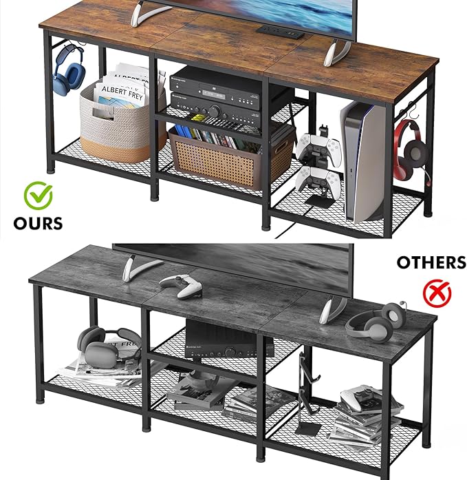 YGEOMER TV Stand for Up to 55 Inch Tvs, Entertainment Center
