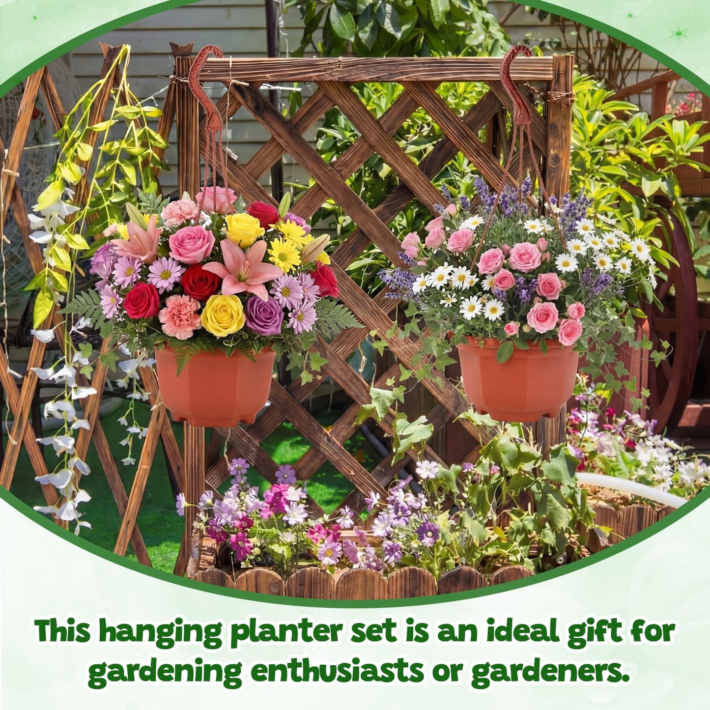 Romooa 200 Pack 5.1 Inch Plastic Hanging Pots Bulk Nursery Hanging Planters with Hooks and Drainage Small Grower Pots for Indoor Outdoor Plants, Garden, Includes 200 Labels(Brown)