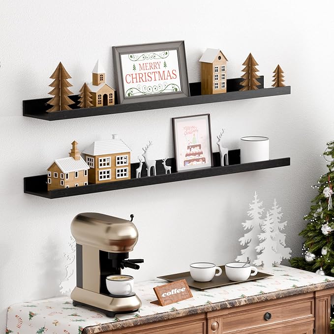 upsimples Floating Shelves for Wall, 35.5 Inch Shelves for Decor Storage Set of