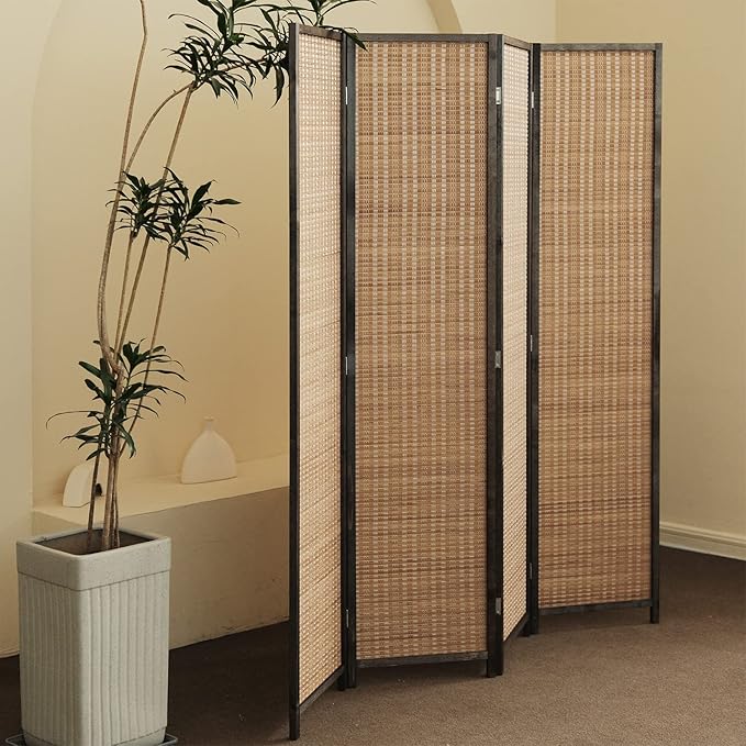 Furnnylane 4 Panel Bamboo Room Divider