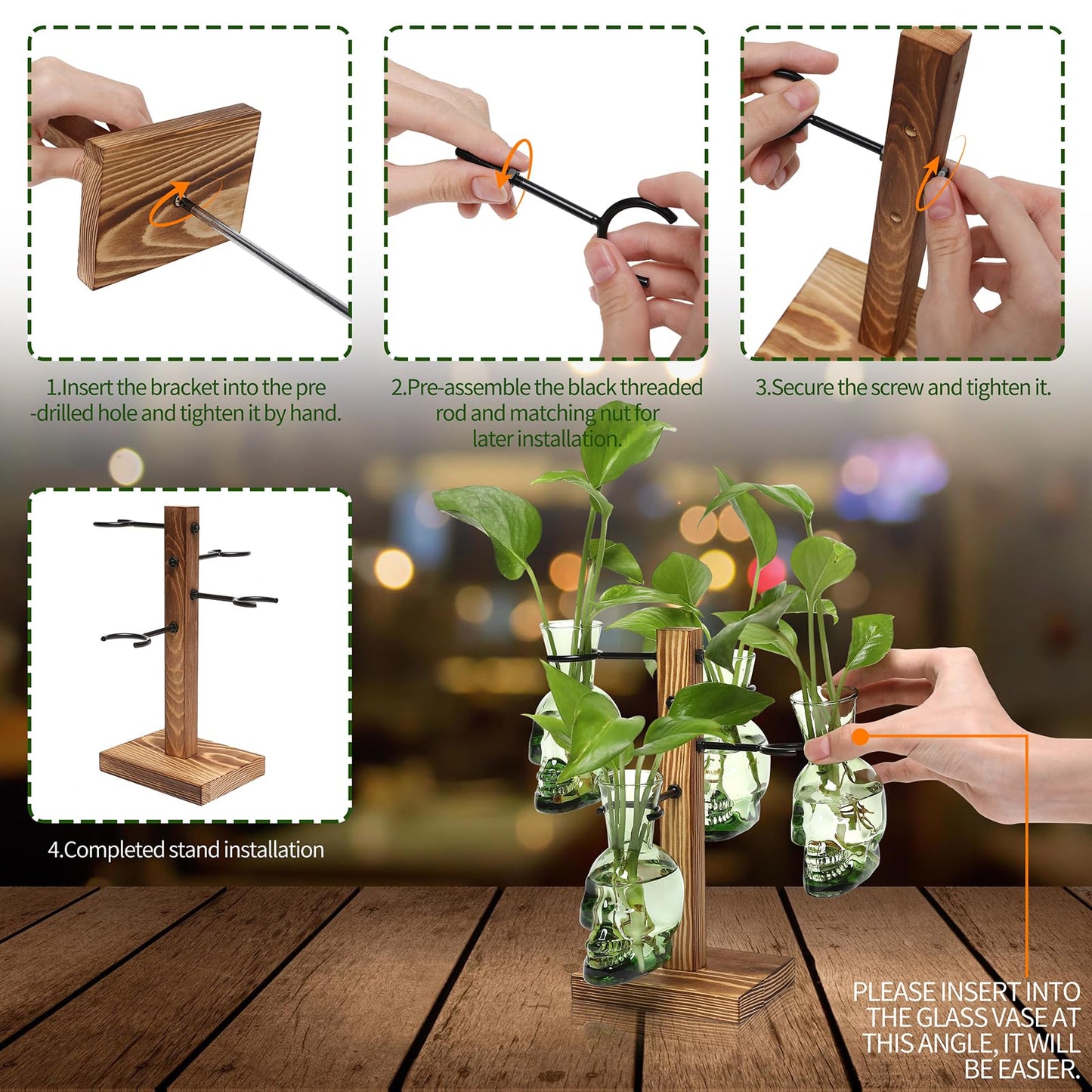 Plants Propagation Stations Skull Glass Propagation Birthday Gift for Women Garden Plant Lovers - 4 Skull