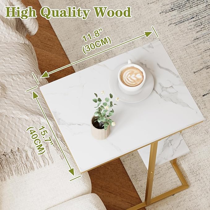 C Shaped End Side Table, Couch Sofa Table