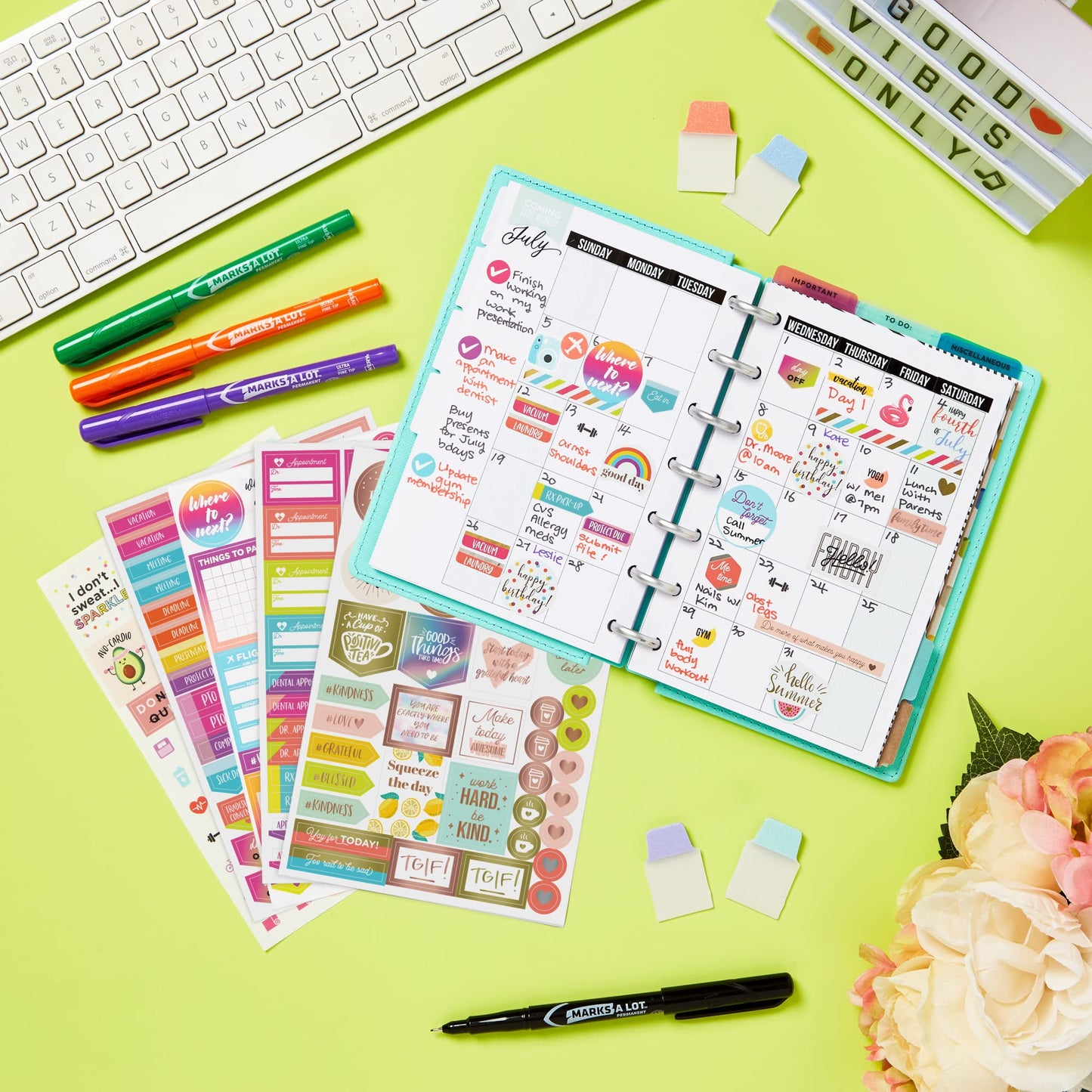 Avery Planner Stickers Variety Pack, 30 Sheets, 1,656 Productivity Stickers for Your Planner, Journal or Calendar (6785)