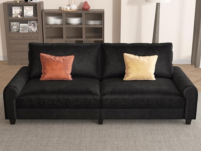 EASE MOOSE 88.5" Large Seat Velvet Loveseat Sofa, Soft Deep Seat Couches