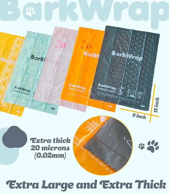 Biodegradable Compostable Dog Poop Bags Rolls – 240 Bag Extra Thick Plant Based Leak-Proof Dog Waste Bags, Easy Open, Certified Home Compostable Earth Friendly 10% To Charity