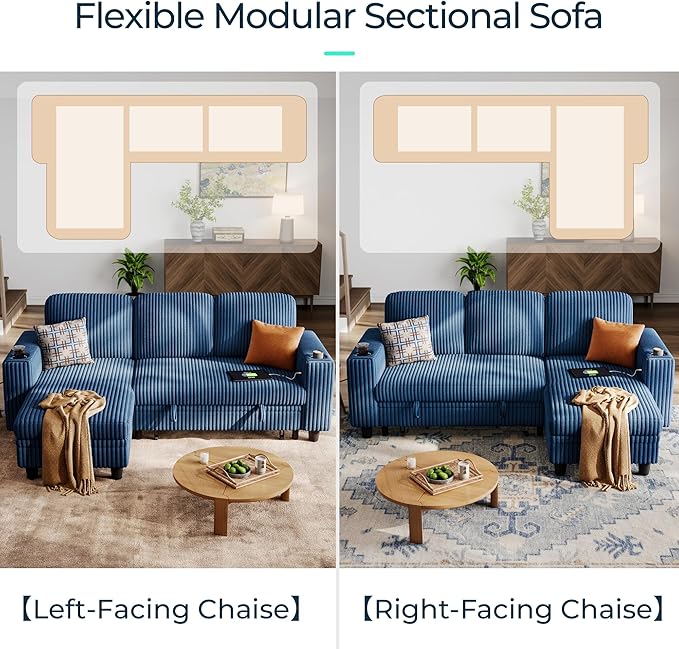 LINSY HOME Sectional Sleeper Sofa