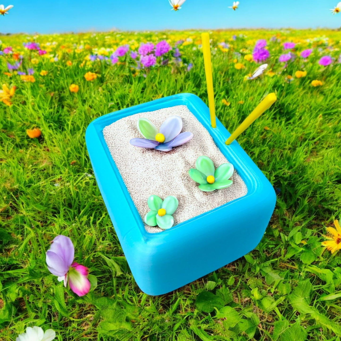 Mini Retro TV Succulent Planter – Funny 3D Printed Pot for Air Plants or Cactus, Unique Kawaii Desk Decor, Novelty Gift Idea for Plant Lovers, Office Display, Dorm Shelf, Home Accent