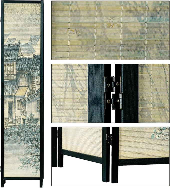 MyGift 6 Panel Room Divider Privacy Partition