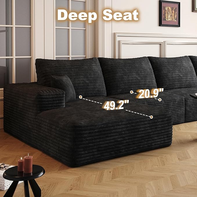 136" Sectional Couches for Living Room Cloud Couch Sofa