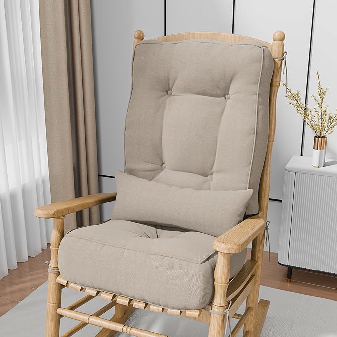 Rocking Chair Cushions with Pillow, Waterproof and Fade-Resistant Thicken