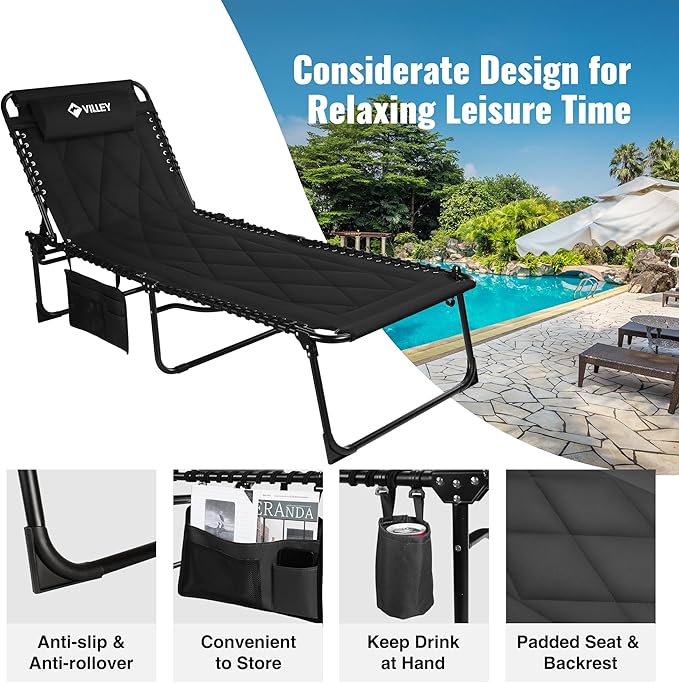 VILLEY Oversized Padded Chaise Lounge