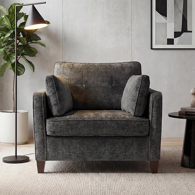 Luxury Oversized Accent Chair Set of 2, 40.9" Upholstered Piping Single