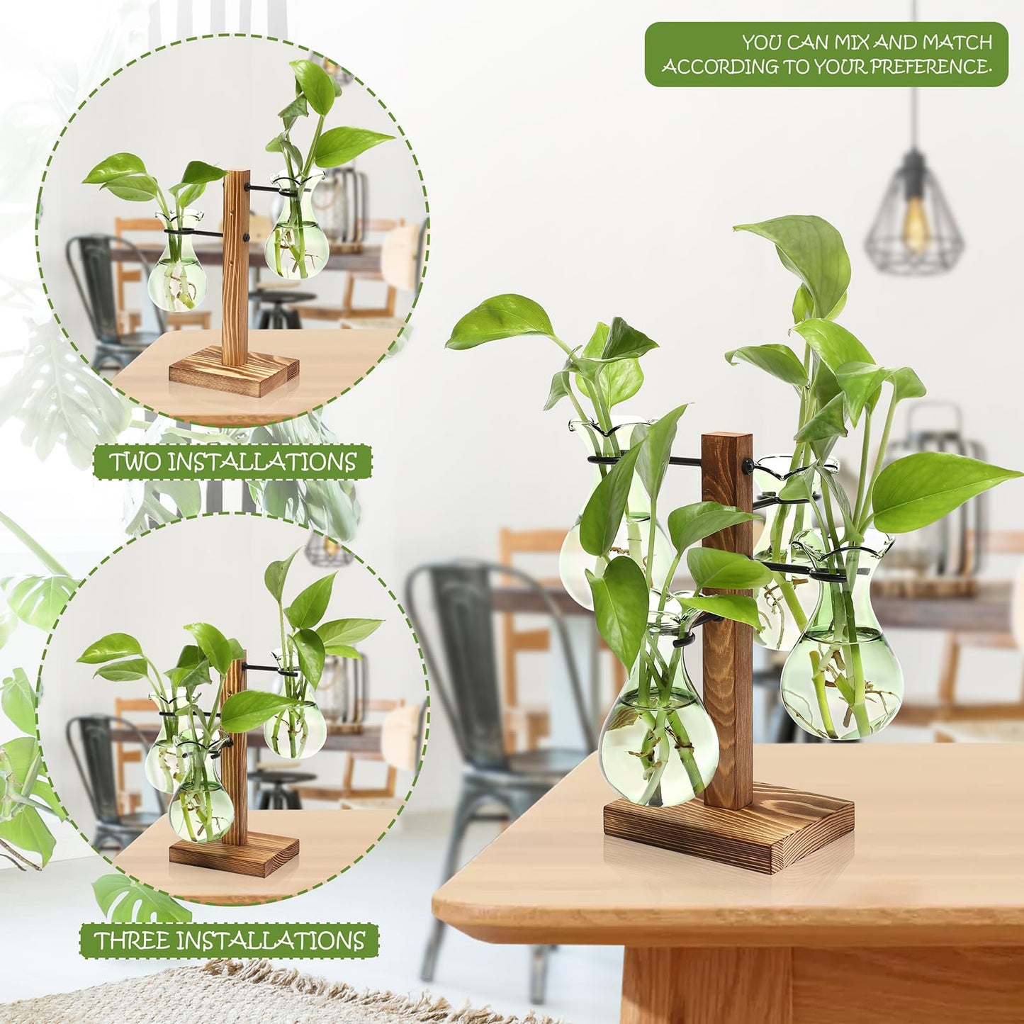 Plants Propagation Stations Bulb Glass Propagation Birthday Gift for Women Garden Plant Lovers - 4 Bulb