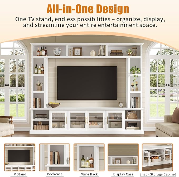Merax 95" Entertainment Center for TVs up to 80", All-in-One TV Stand