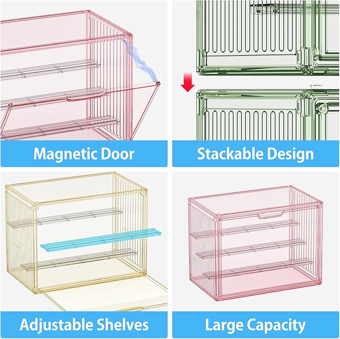 Colorful Figure Display Case for Collectibles 4 Layer Hobby Figurine Display