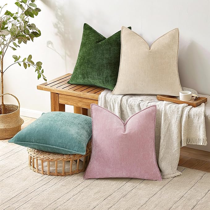 decorUhome Summer Couch Throw Pillow Covers 20x20 Set of 2, Decorative Soft