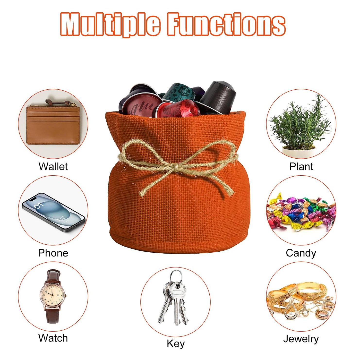 ehuoyan Succulent Pots Flower Pots for Indoor Plants Cute Plant Pots Candy Bowl for Office Key Holder Bowl Farmhouse Table Decor (Orange)