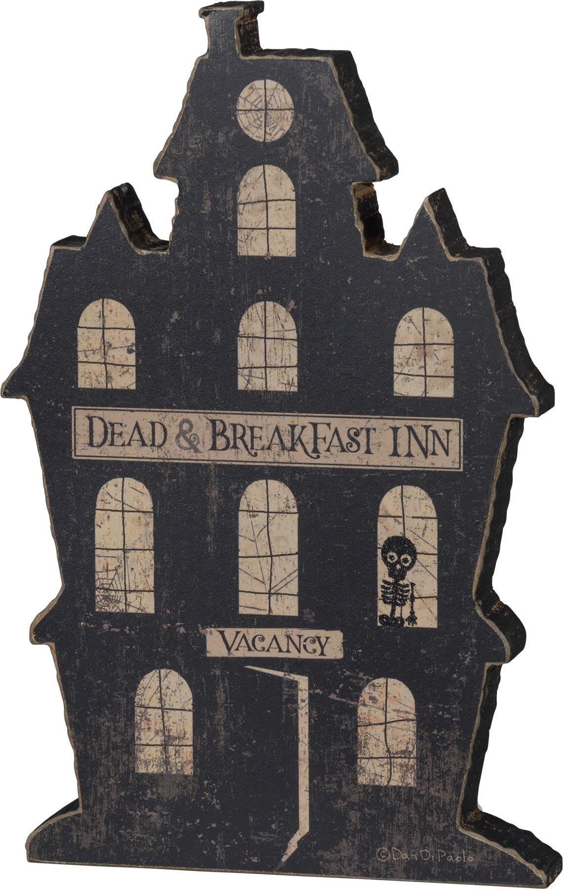 Primitives by Kathy 100812 Chunky Shelf Sitter, 6.25 x 9.75-Inch, Dead & Breakfast Inn