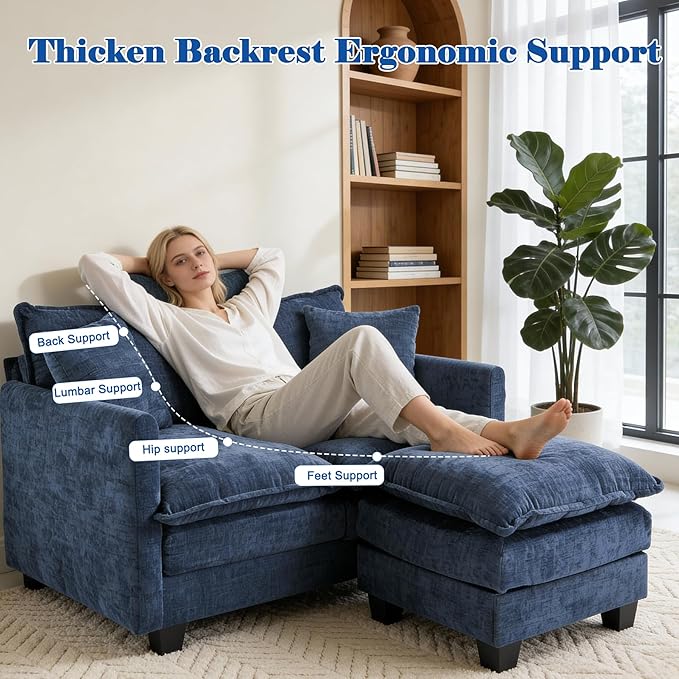Loveseat Sofa with Ottoman