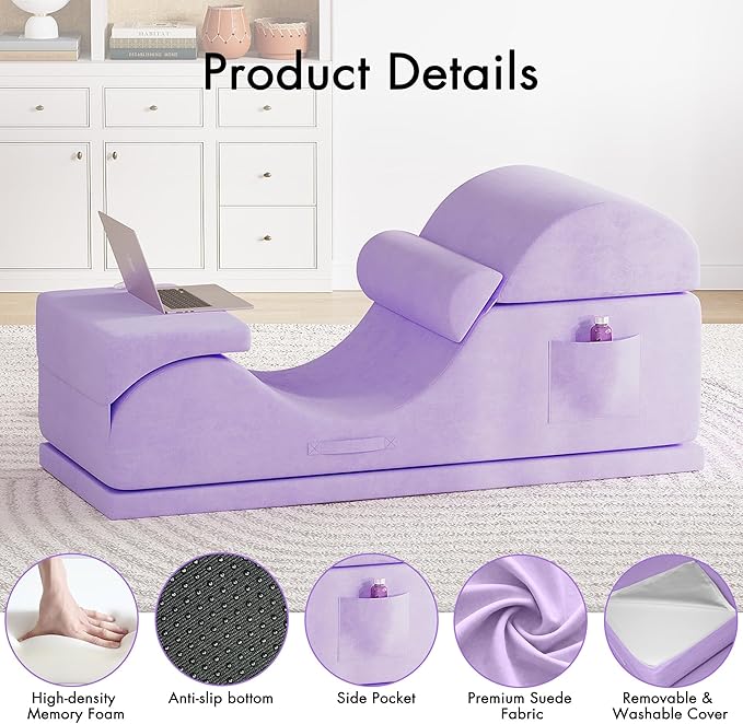 Convertible Yoga Chair for Adults, Ergonomic Foam Lounge