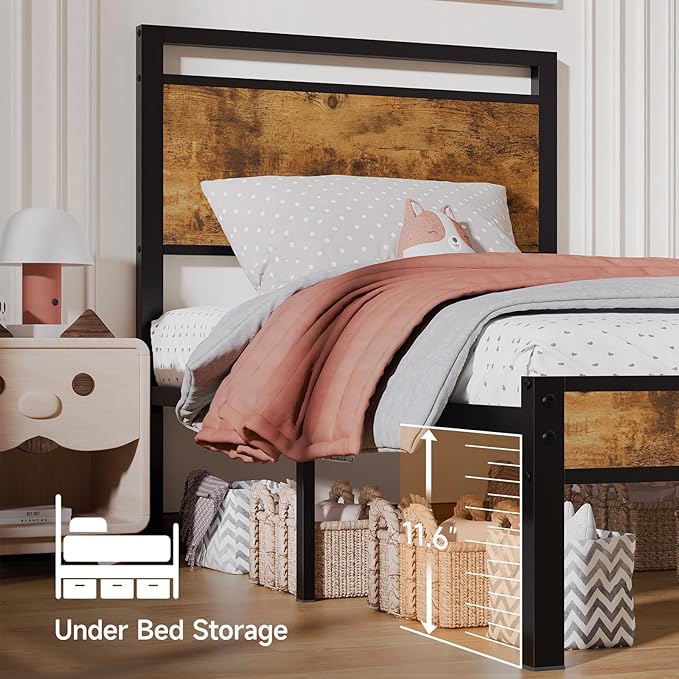 Z-hom Upgraded Twin Bed Frames, Heavy Duty Metal Sturdy Bed Frame Twin Size