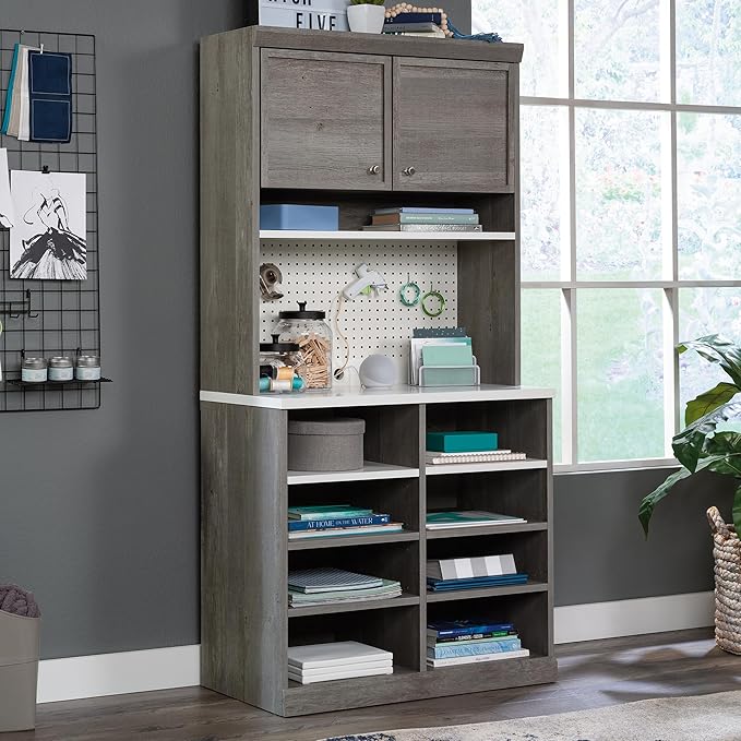 Sauder Craft Pro Series Hutch, Mystic Oak Finish