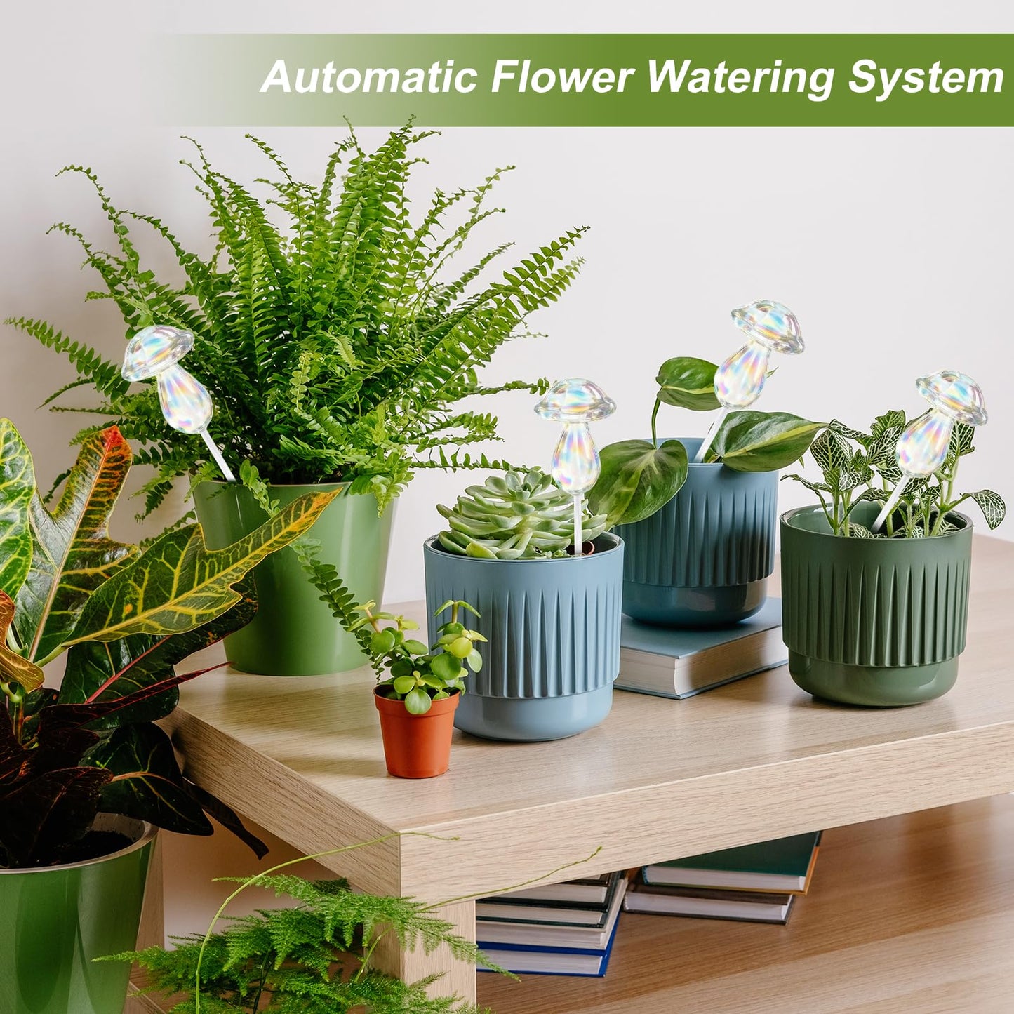 youcoscos 4pcs Plant Watering Globes Self Watering Planter Insert Devices,Glass Watering Bulbs Cactus Shape Automatic Watering Bulbs for Indoor Plants Top-Fill Watering Rainbow Colors