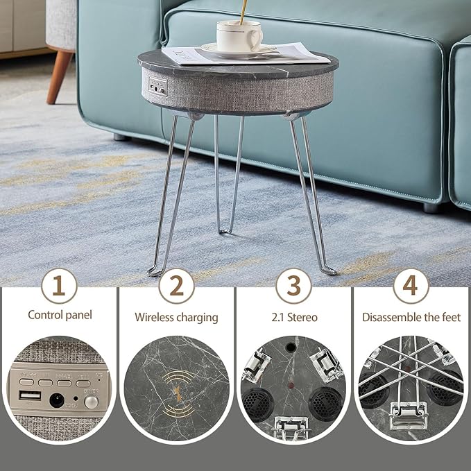 Louis Donné Smart Side Table, Foldable End Table
