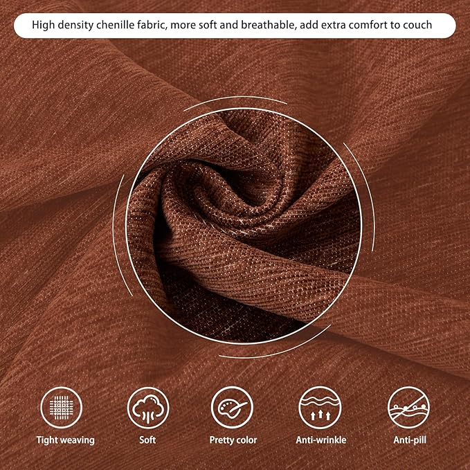 DREAMINGO Sofa Covers Washable Thick Chenille Couch Cover