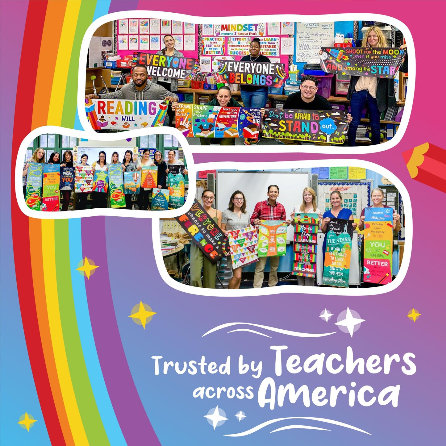 Sproutbrite 11 Pack 13.75"x19.75" Educational Posters for Toddlers Large Classroom Decorations for Preschool & Homeschool – Includes Alphabet, Numbers, Seasons, and Emotions – High-Visibility Learning Charts for Ages 3-5