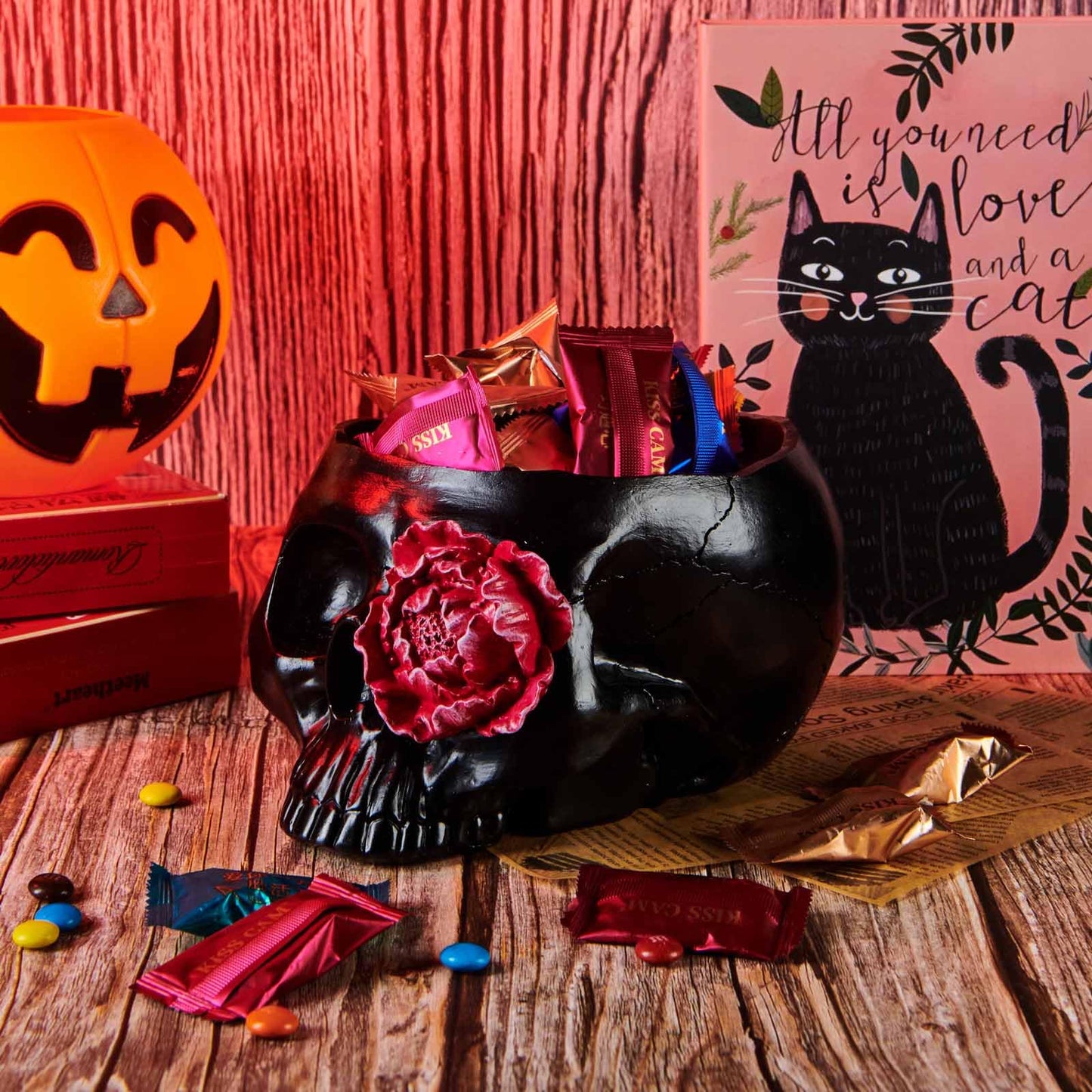 KIKTOP Camera Decorative Planter Plant Gift+Skull Planter Black Room Decor Head Planter
