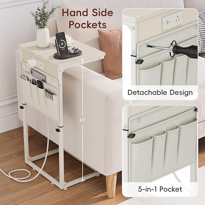 Vagusicc C-Shaped End Table