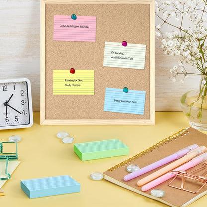 250 Pack Colored Index Cards 3x5, Flash Cards for Studying, Heavy Note Cards 3x5 for Office, Home and School, 5 Colors, Each Color Individually Wrapped, 50 Pack Per Package