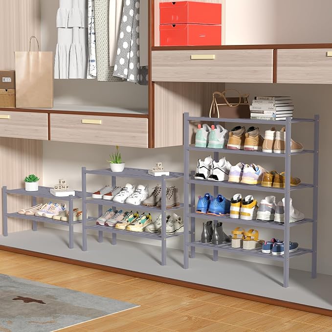 ROMGUAR CRAFT 4 Tier Bamboo Shoe Rack
