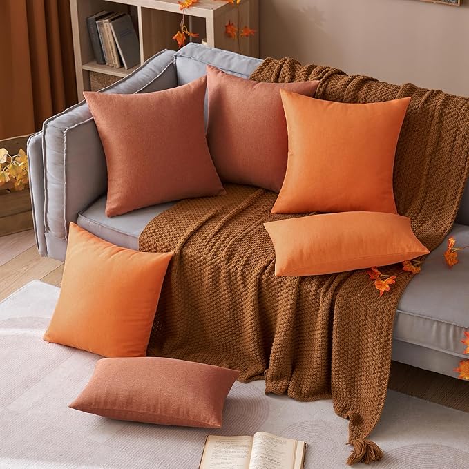 MIULEE Pack of 2 Decorative Outdoor Solid Waterproof Throw Pillow Covers Faux