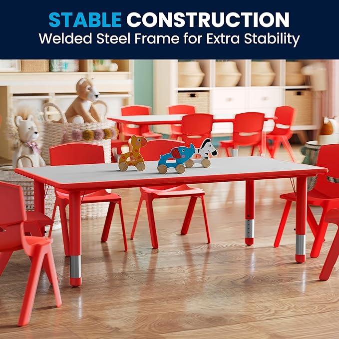 Flash Furniture Wren 23.625''W x 47.25''L Rectangular Red Plastic Height