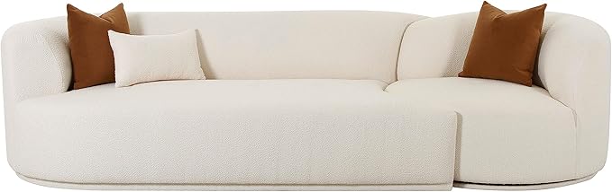 Tov Furniture Fickle Cream Boucle 2-Piece Modular LAF Sofa