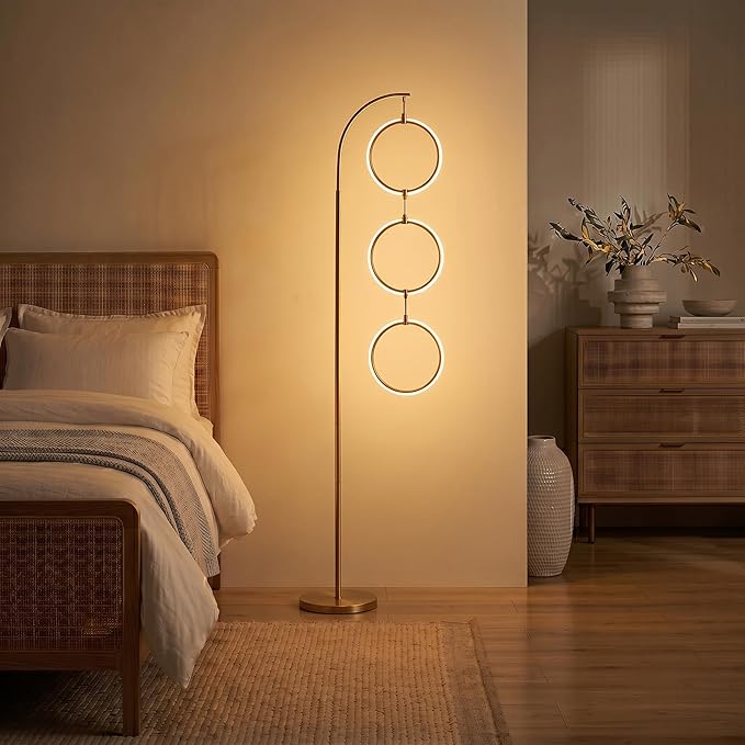 Brightech Nova 74 in. Antique Brass Industrial 3-Light LED Energy Efficient