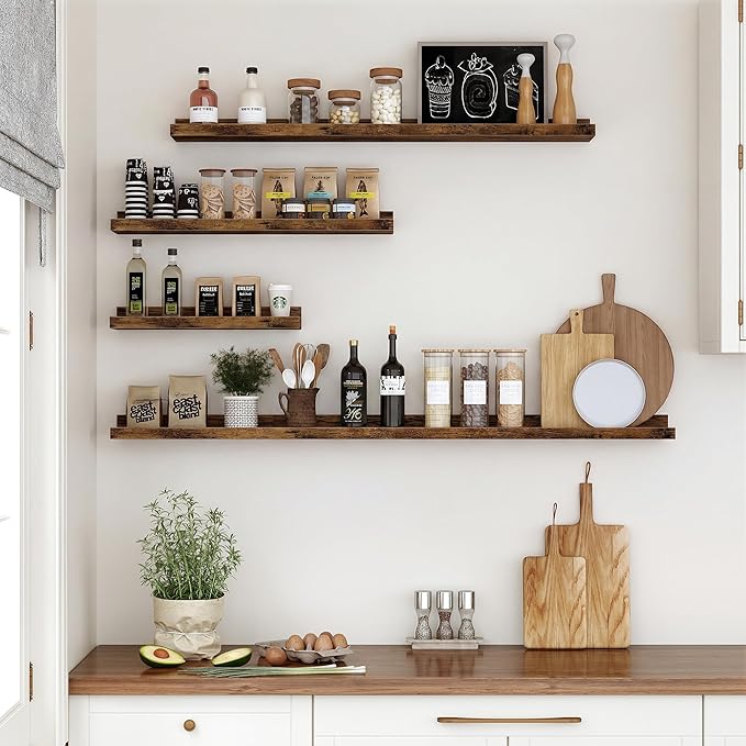 Floating Shelves for Wall, 48 inch Wood Floating Shelves Set of 2, Picture