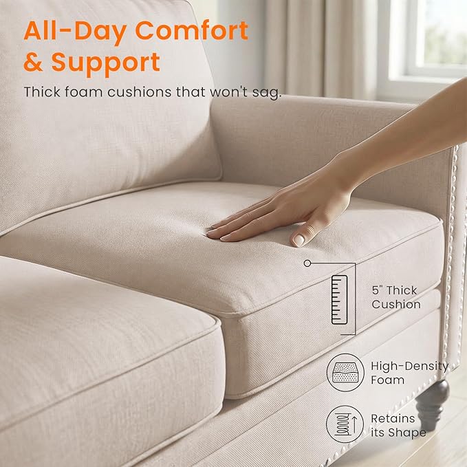 Living Room Sofa Sets 3 Piece, Modern 3 Seater Sofa and Loveseat Couch and