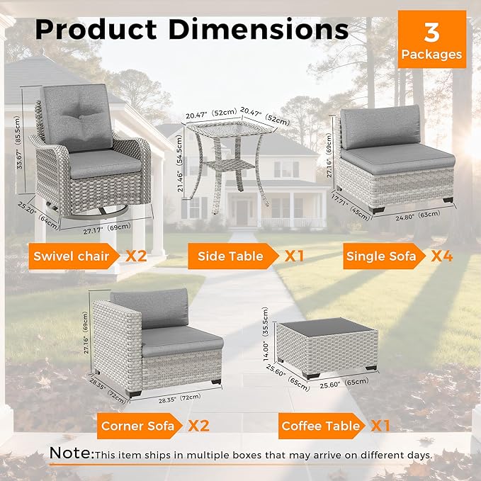 8-Seat Modern Patio Furniture Set