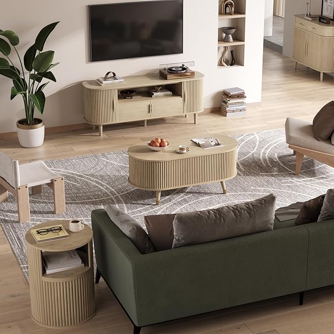 JOINICE 42.5" Oval Lift Top Coffee Table