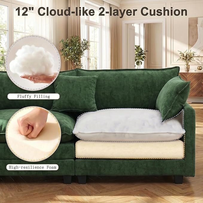 111.4" V-Shaped Corner Couch Sectional