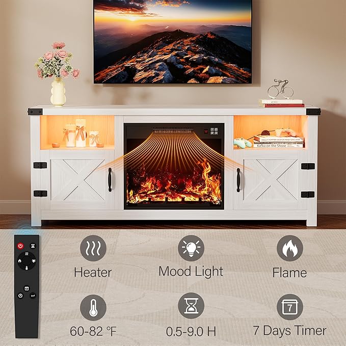 YESHOMY LED Fireplace TV Stand