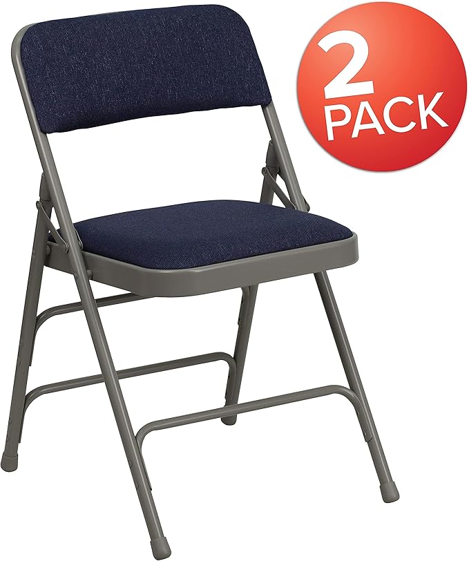 Flash Furniture 2 Pack HERCULES Series Curved Triple Braced & Double Hinged